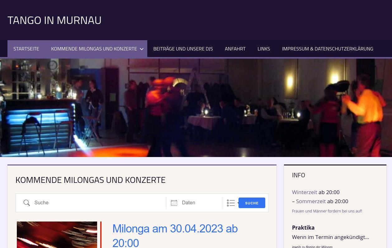 Tango Murnau Webseite